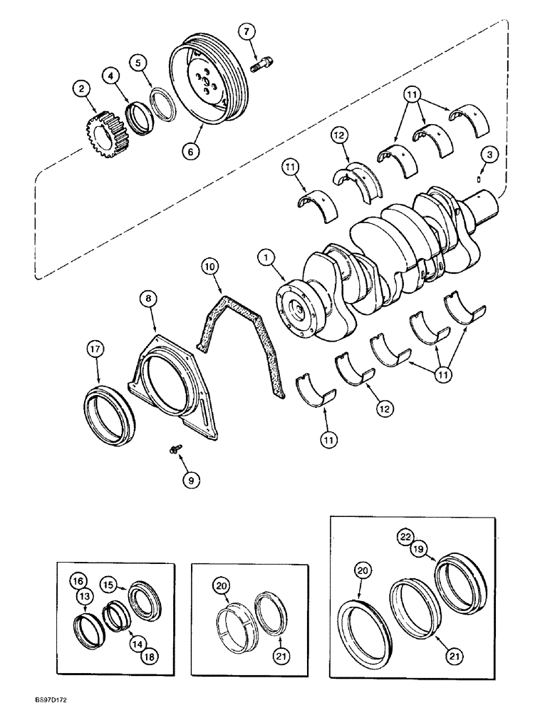 Схема запчастей Case 9020B - (2-078) - CRANKSHAFT, 4TA-390 ENGINE, PRIOR TO P.I.N. DAC02#2001 (02) - ENGINE