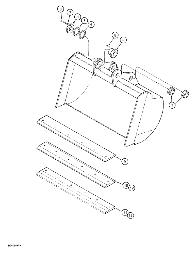 Схема запчастей Case 9030 - (9-84) - H & H BUCKETS, DITCH (09) - CHASSIS