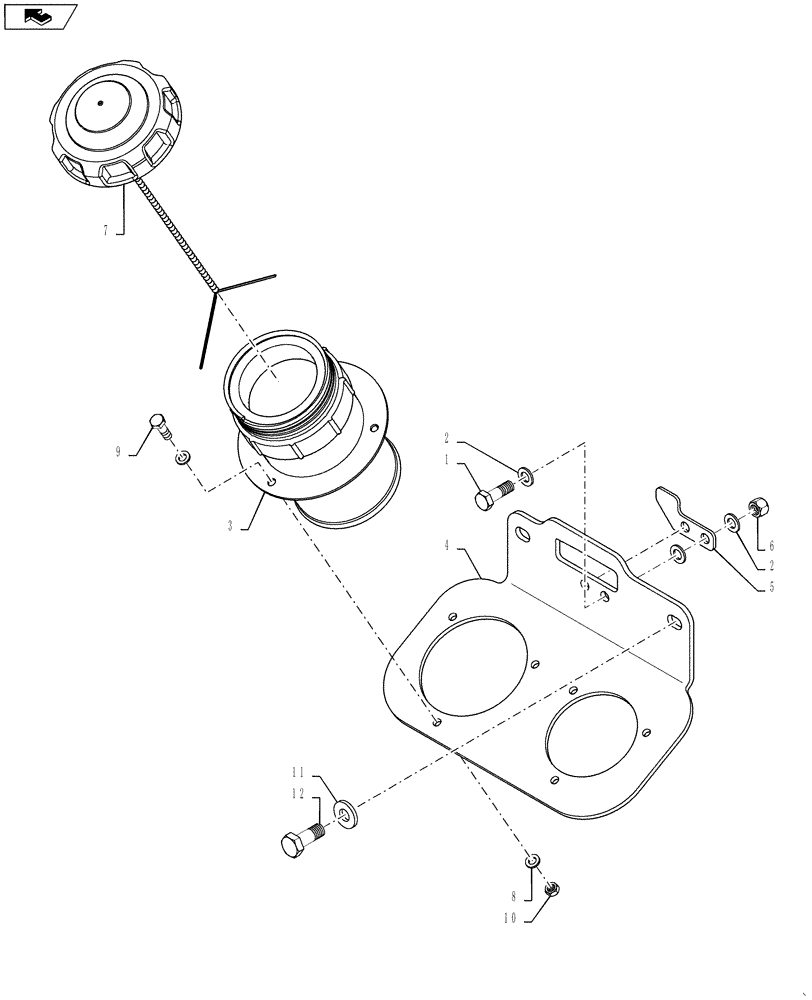 Схема запчастей Case 1021F - (10.216.01[02]) - FUEL TANK FILLER CONNECTIONS (10) - ENGINE