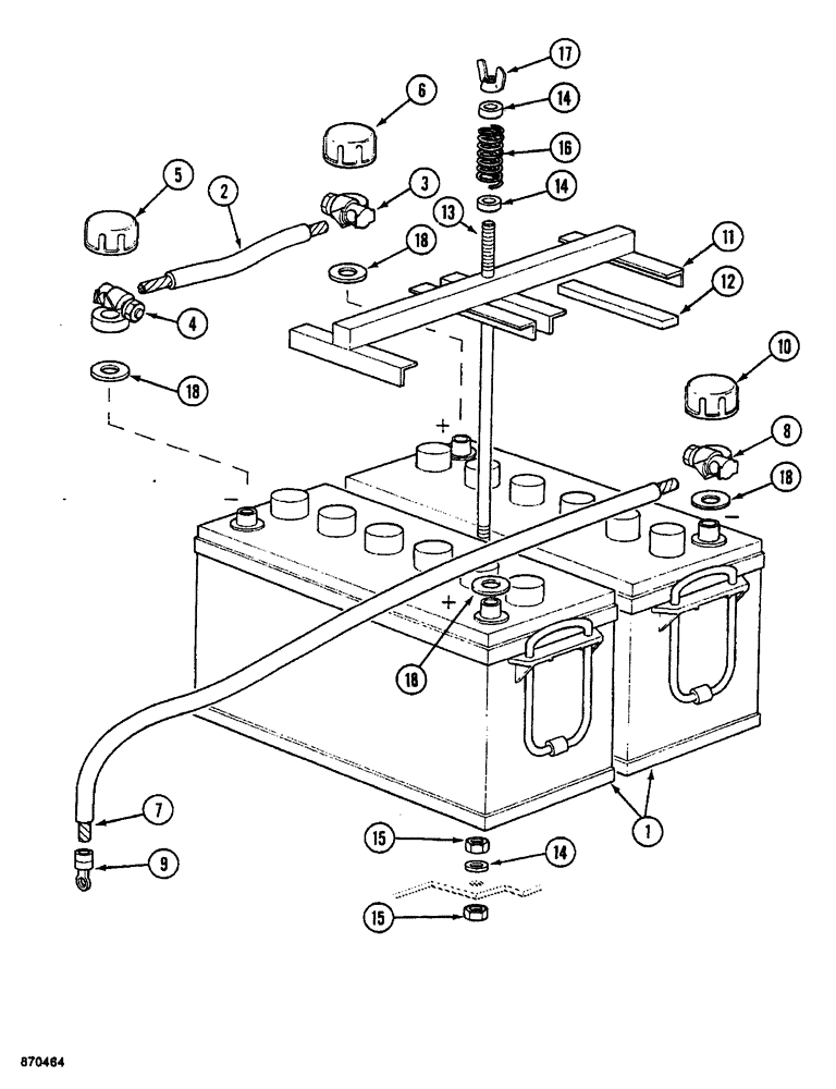 Схема запчастей Case 688 - (4-12) - BATTERIES, BATTERY MOUNTING AND CABLES (04) - ELECTRICAL SYSTEMS