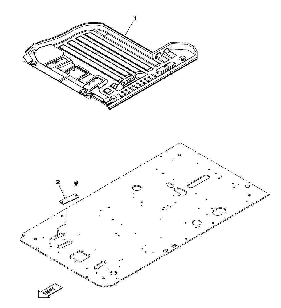 Схема запчастей Case CX300C - (09-012-00[01]) - OPERATORS COMPARTMENT - MAT, FLOOR - OPTIONAL (09) - CHASSIS/ATTACHMENTS