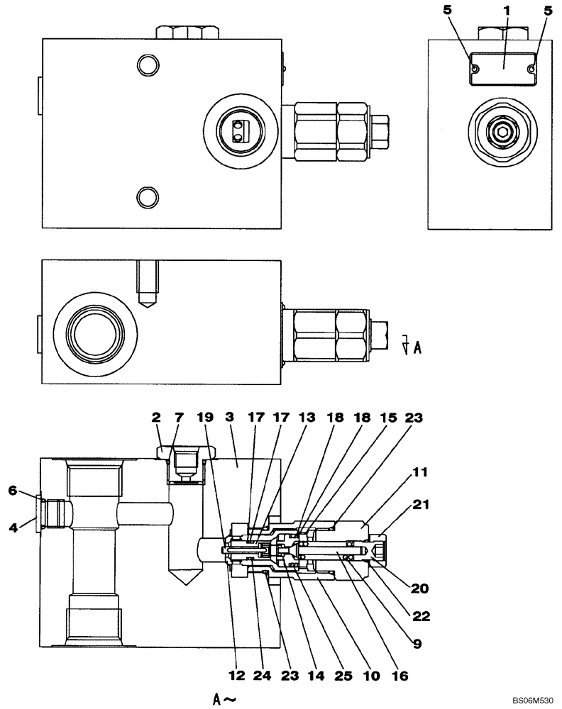 Схема запчастей Case CX210BNLC - (08-76) - VALVE, SOLENOID - SINGLE ACTING CIRCUIT (08) - HYDRAULICS