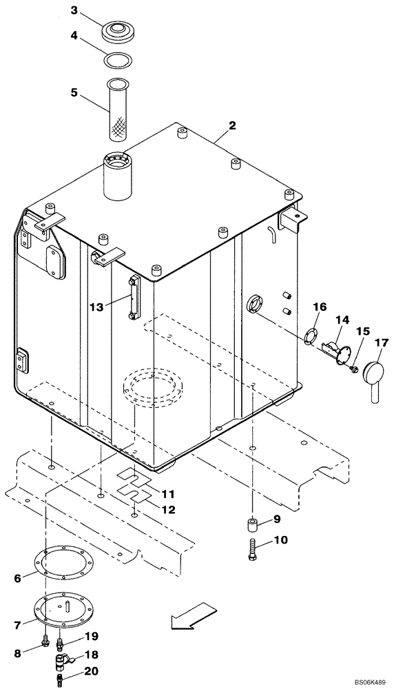 Схема запчастей Case CX210B - (03-01) - FUEL TANK (03) - FUEL SYSTEM