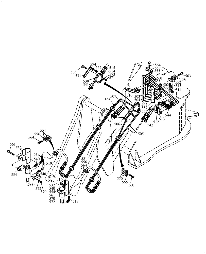 Схема запчастей Case 121E - (20.060[2992607000]) - HYDRAULIC SYSTEM FRONT CARRIAGE (35) - HYDRAULIC SYSTEMS