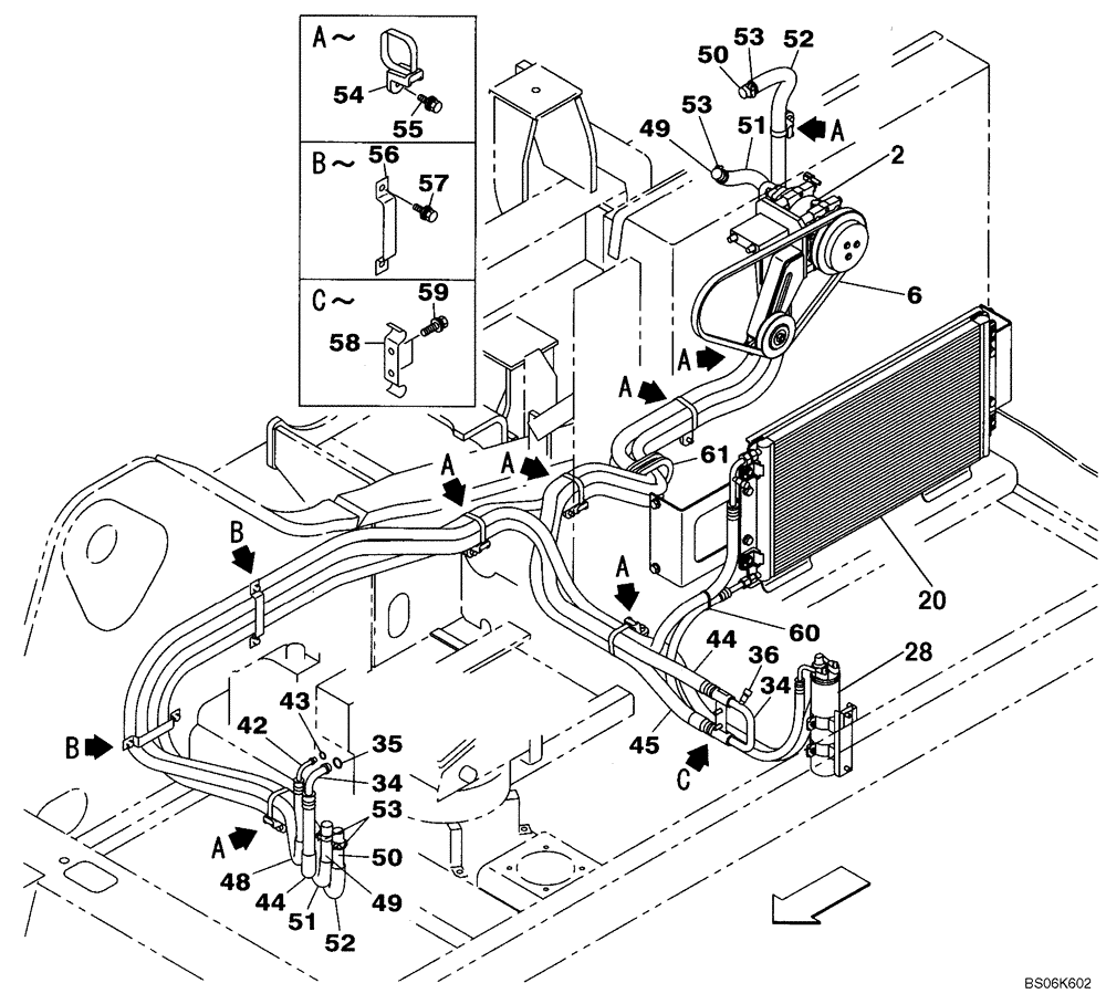 Схема запчастей Case CX240B - (09-23) - AIR CONDITIONING - CONDENSER AND RECEIVER-DRIER (09) - CHASSIS/ATTACHMENTS