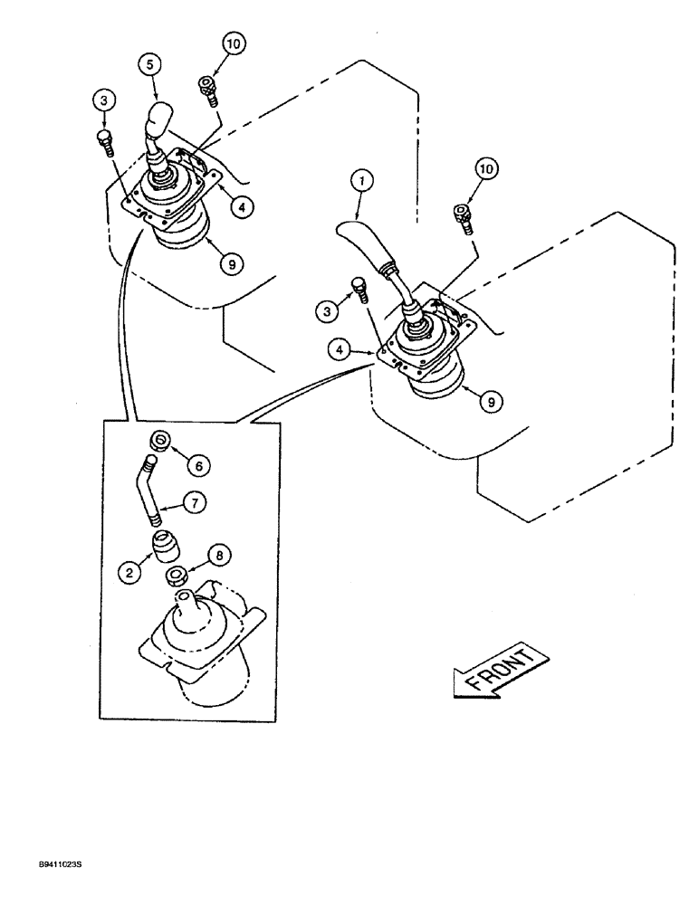 Схема запчастей Case 9045B - (9-024) - REMOTE CONTROL VALVES AND MOUNTING (09) - CHASSIS