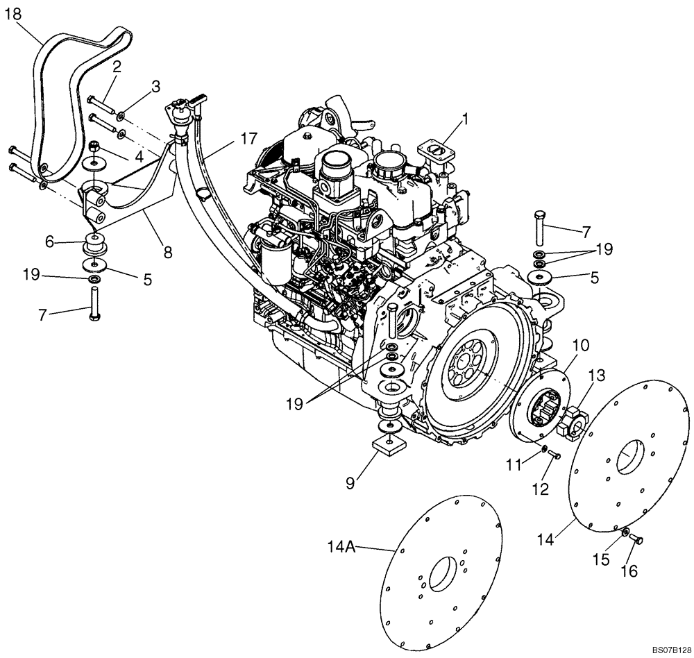 Схема запчастей Case 430 - (02-06) - ENGINE - MOUNTING (02) - ENGINE