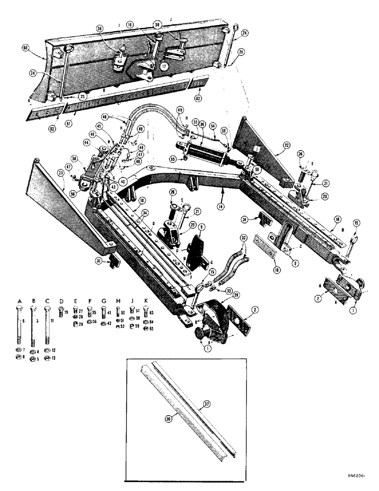 Схема запчастей Case 420 - (126) - HYDRAULIC ANGLING DOZER (07) - HYDRAULIC SYSTEM