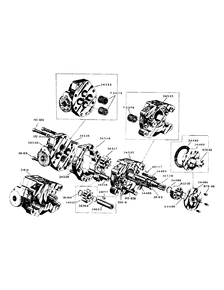 Схема запчастей Case 310B - (37) - 31614 HYDRAULIC PUMP (19 G.P.M.) 