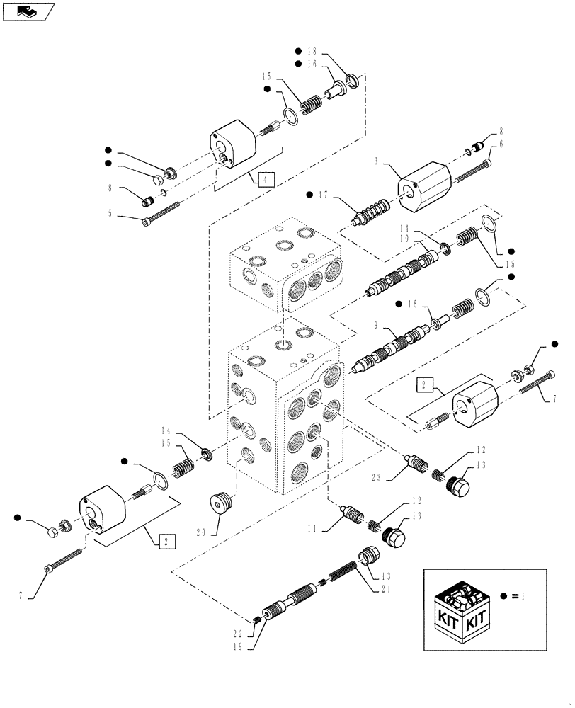 Схема запчастей Case 621F - (35.357.01[02]) - VALVE ASSEMBLY, PISTON AXIS, Z-BAR AND XR/LR (35) - HYDRAULIC SYSTEMS