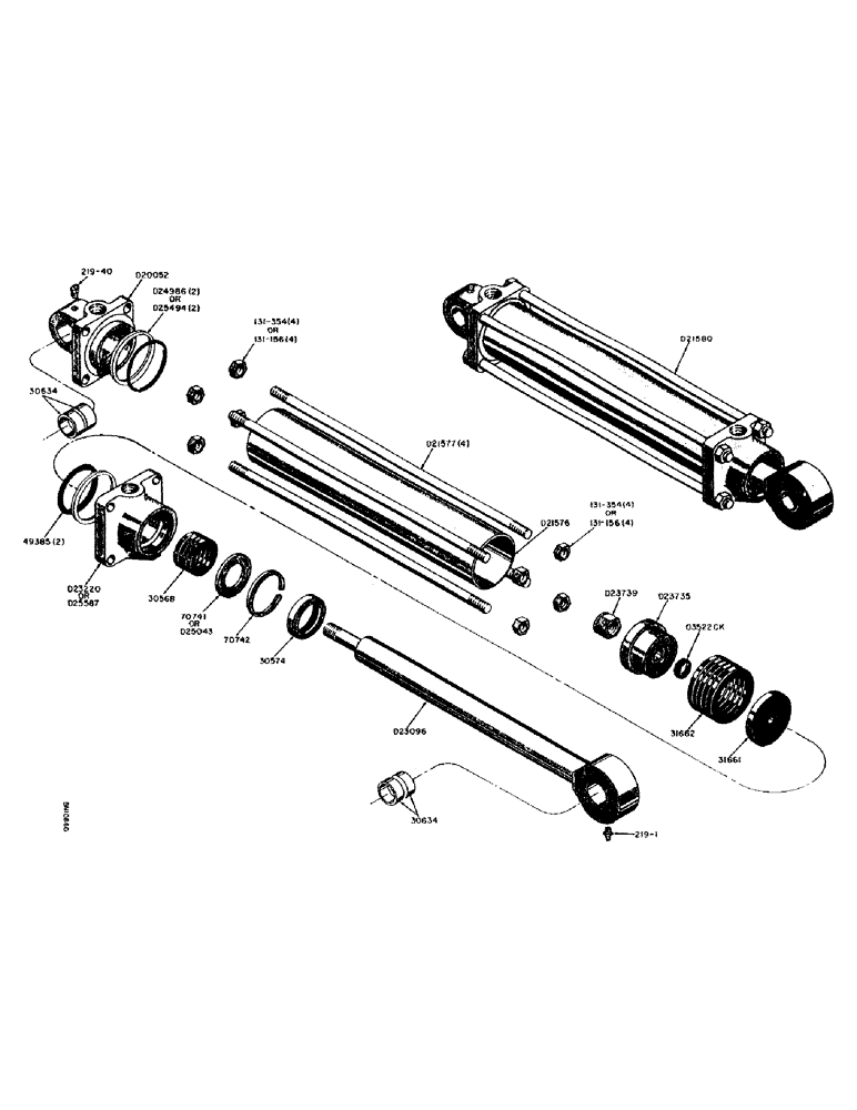 Схема запчастей Case 21 - (40) - D21580 HYDRAULIC BOOM CYLINDER 