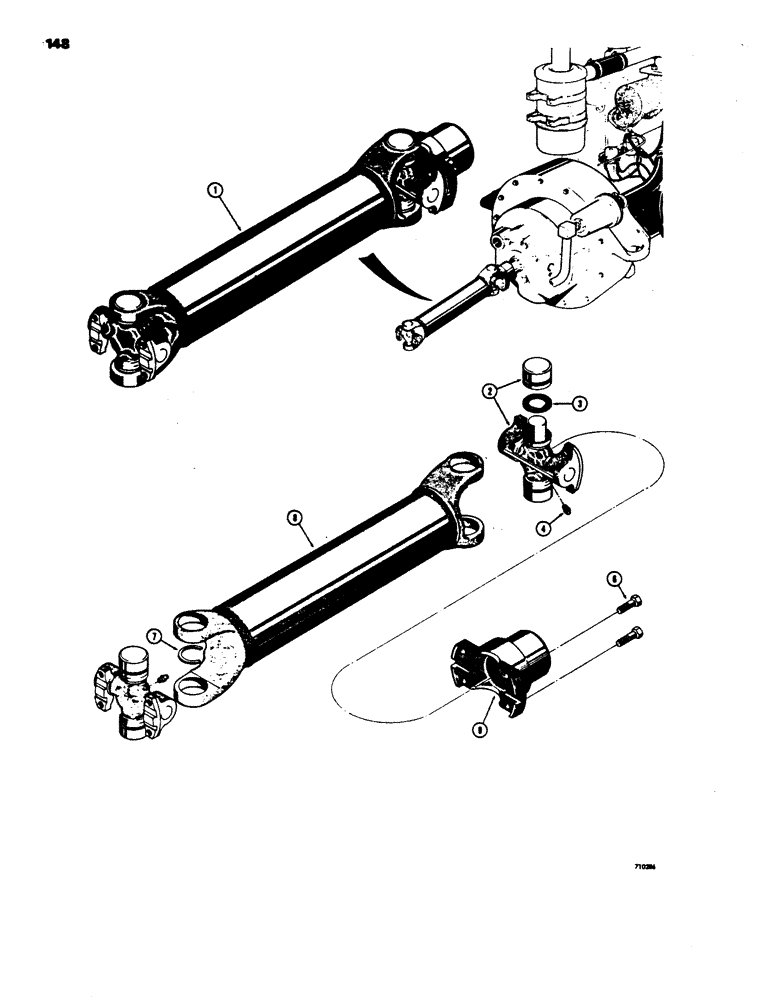 Схема запчастей Case 450 - (148) - DRIVE SHAFT (03) - TRANSMISSION