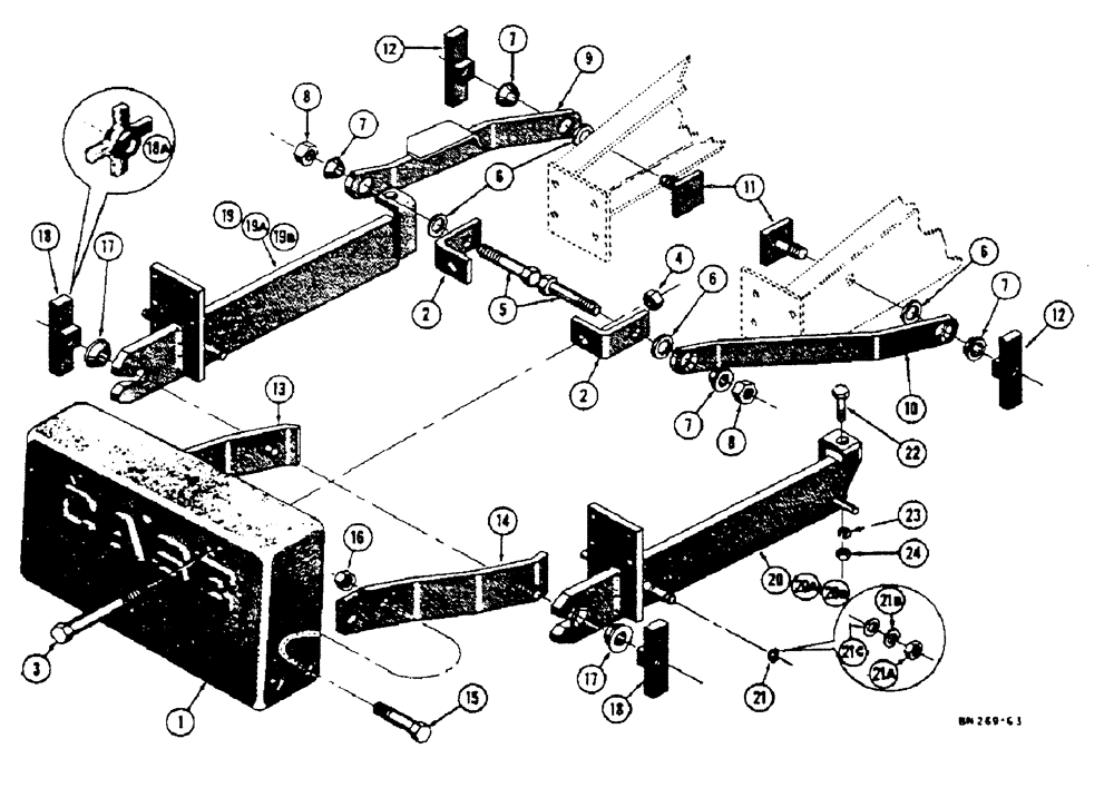 Схема запчастей Case 32S - (016[1]) - 1400 LB. COUNTERWEIGHT (QUICK DETACHABLE) 