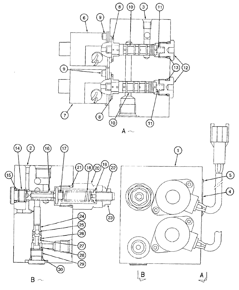 Схема запчастей Case 9050B - (8-182) - SWING BRAKE RELEASE VALVE (08) - HYDRAULICS