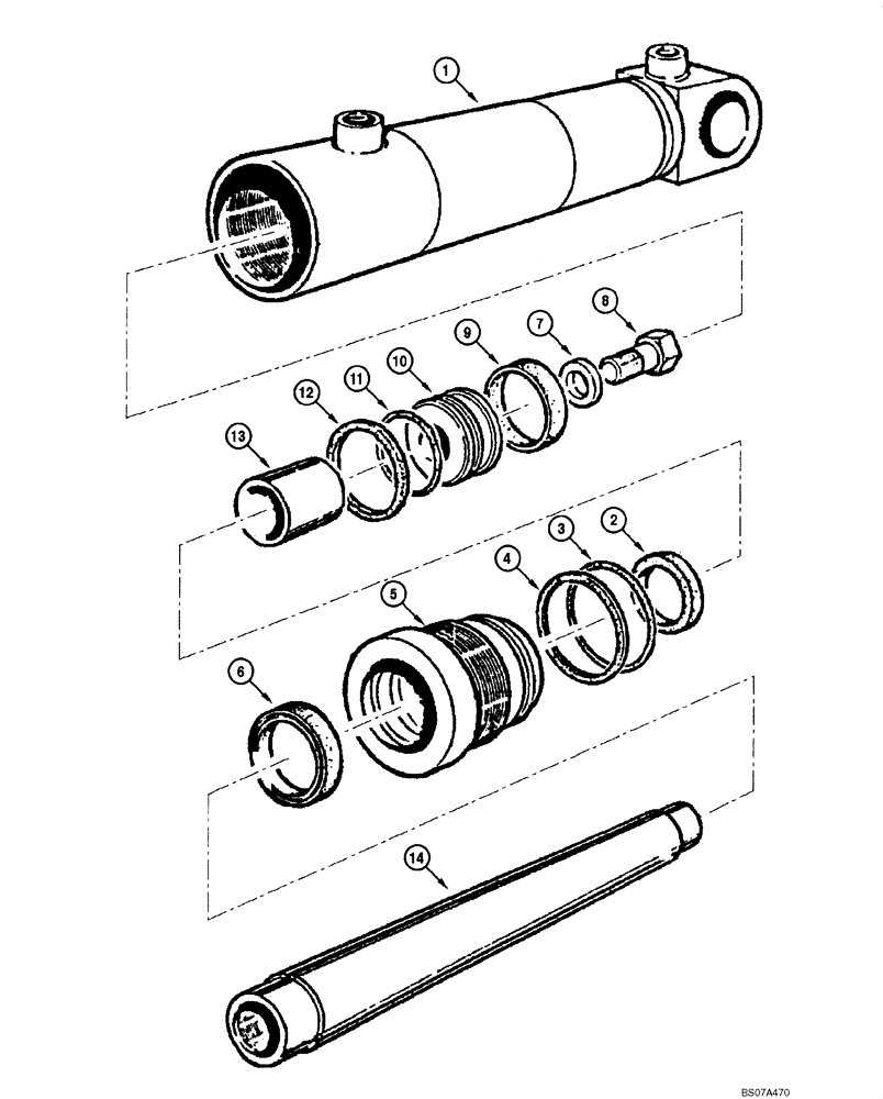 Схема запчастей Case 865 VHP - (05.03[00]) - STEERING CYLINDER - ASSEMBLY (05) - STEERING