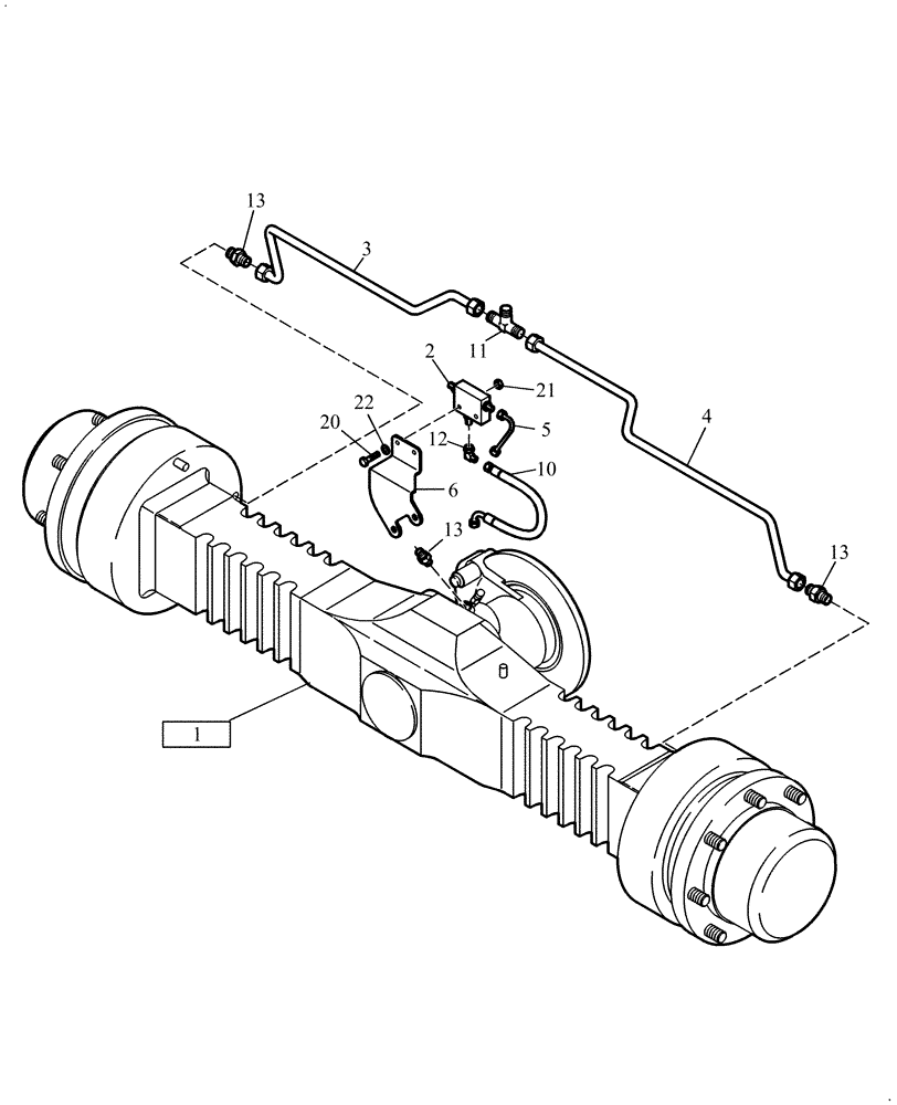 Схема запчастей Case 221E - (02.101 [2988852001]) - FRONT AXLE MOUNTING PARTS FAST GEAR SELF-LOCKING 35 KM/H (25) - FRONT AXLE SYSTEM