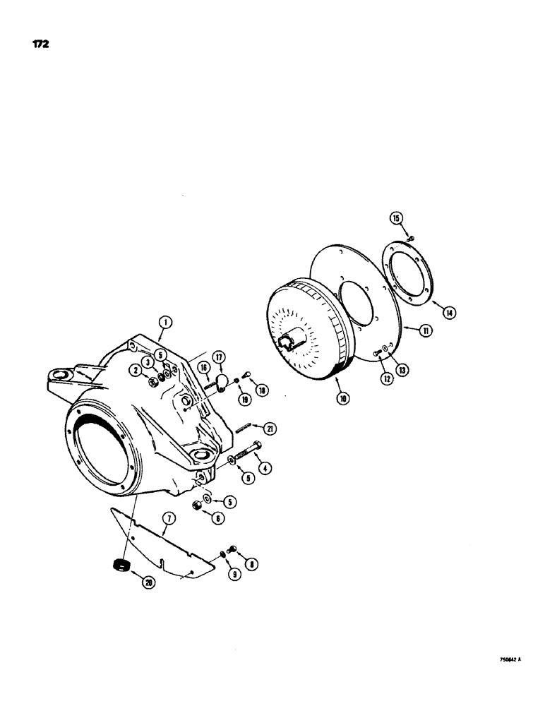 Схема запчастей Case 580C - (172) - TORQUE CONVERTER, HOUSING AND RELATED PARTS (06) - POWER TRAIN