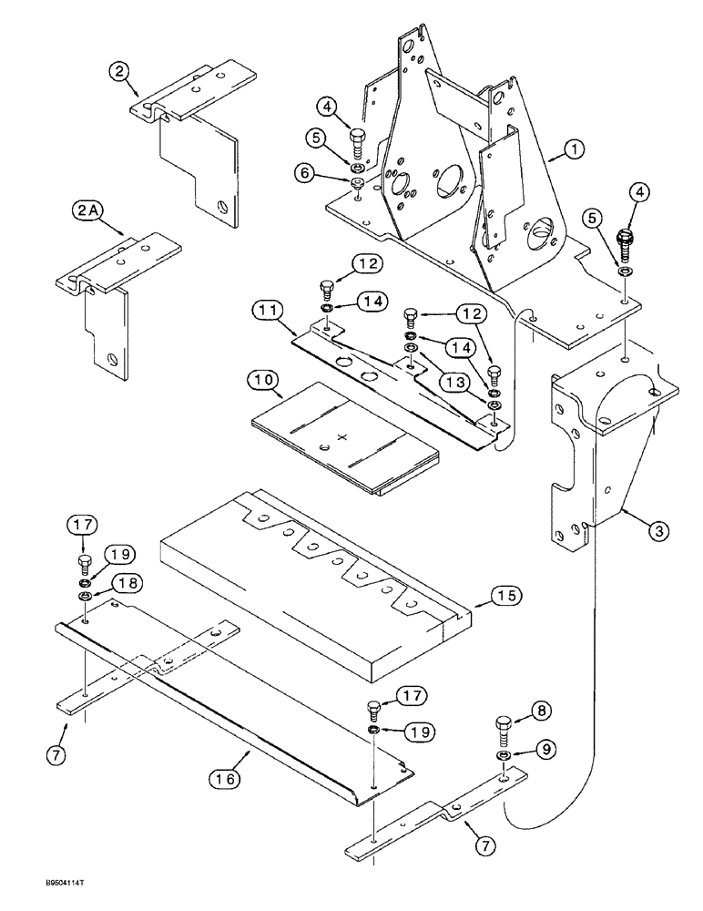 Схема запчастей Case 580SL - (9-019A) - BACKHOE CONTROL TOWER SUPPORT AND SEALS (09) - CHASSIS/ATTACHMENTS