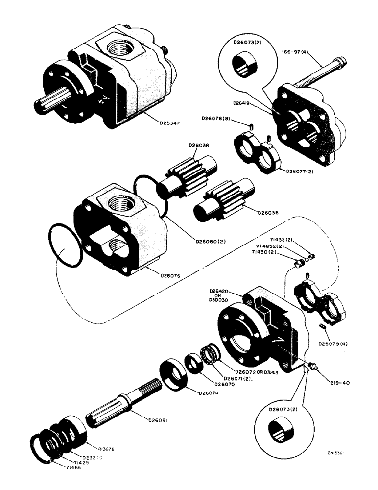 Схема запчастей Case 31 - (088) - D25347 HYDRAULIC PUMP (21 G.P.M.) WHEEL TRACTOR 