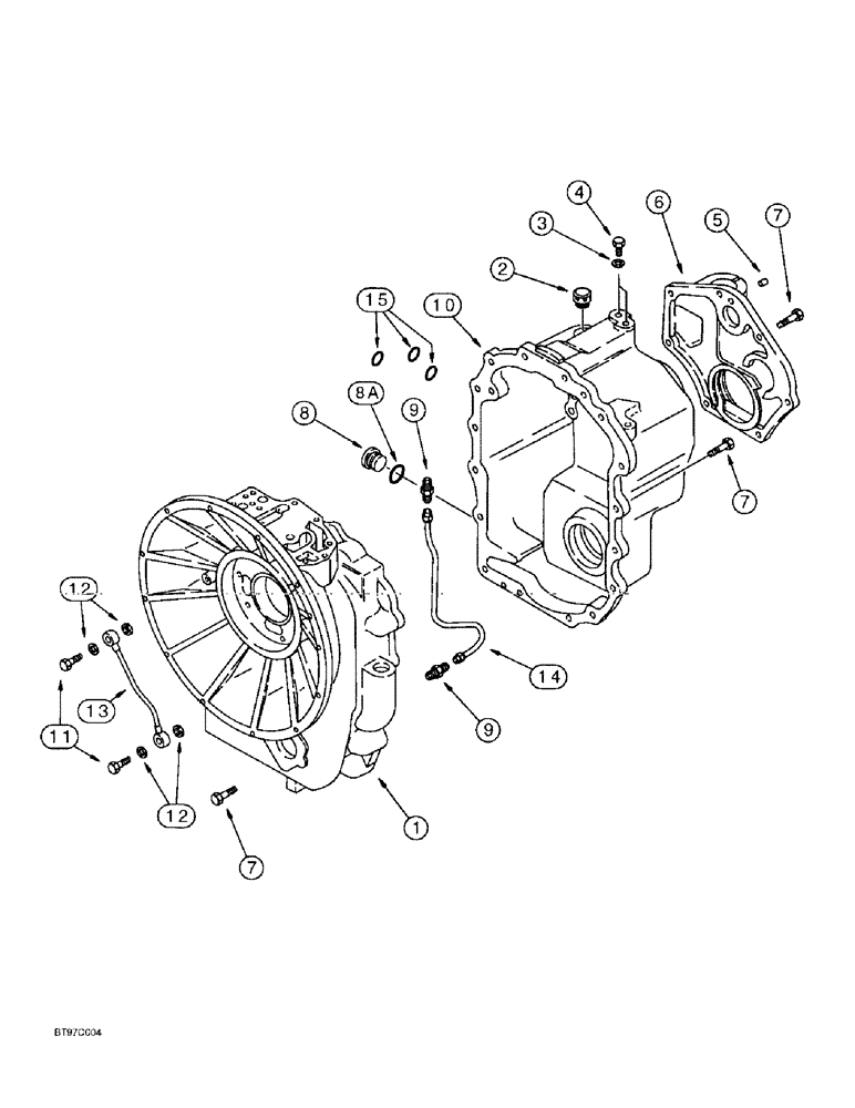 Схема запчастей Case 590SL - (6-28) - TRANSMISSION ASSEMBLY, TRANSMISSION HOUSING - FOUR WHEEL DRIVE (06) - POWER TRAIN