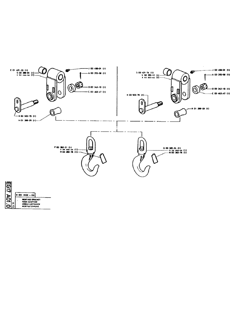 Схема запчастей Case GC120 - (262) - HOOK ADAPTION 