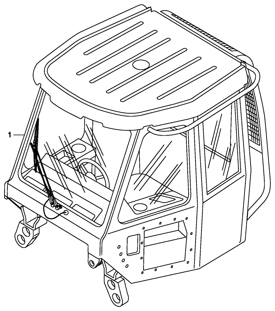 Схема запчастей Case 340 - (51A00000058[001]) - DRIVER CAB (90) - PLATFORM, CAB, BODYWORK AND DECALS