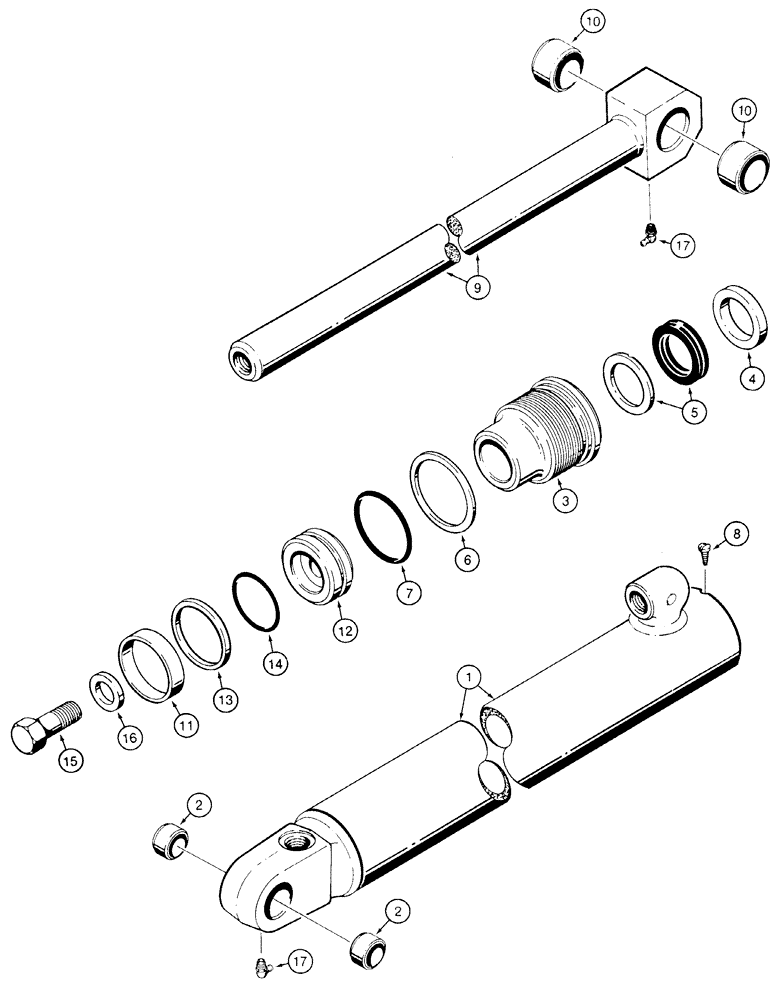 Схема запчастей Case 1835C - (8-74) - LOADER LIFT CYLINDER, P.I.N. JAF0130838 AND AFTER (08) - HYDRAULICS