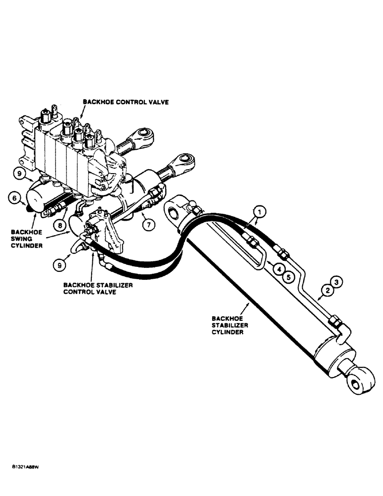 Схема запчастей Case 680L - (1-20) - PICTORIAL INDEX, BACKHOE HYDRAULICS, STABILIZER AND SWING CYLINDERS (00) - PICTORIAL INDEX