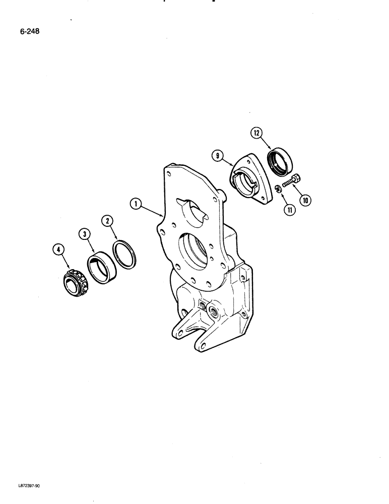 Схема запчастей Case 580K - (06-248) - TRANSAXLE MAINSHAFT ADJUSTING COVER, 4 WHEEL DRIVE (06) - POWER TRAIN