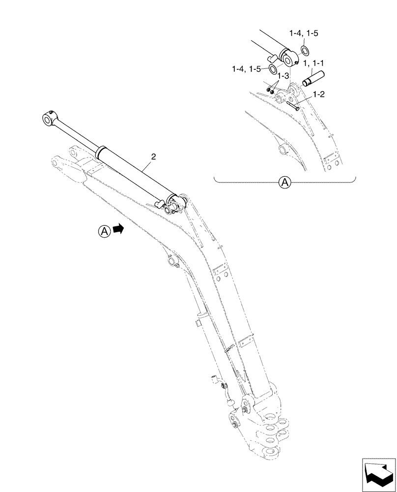 Схема запчастей Case CX17B - (03-005[01]) - CYLINDER INSTAL - ARM (35) - HYDRAULIC SYSTEMS