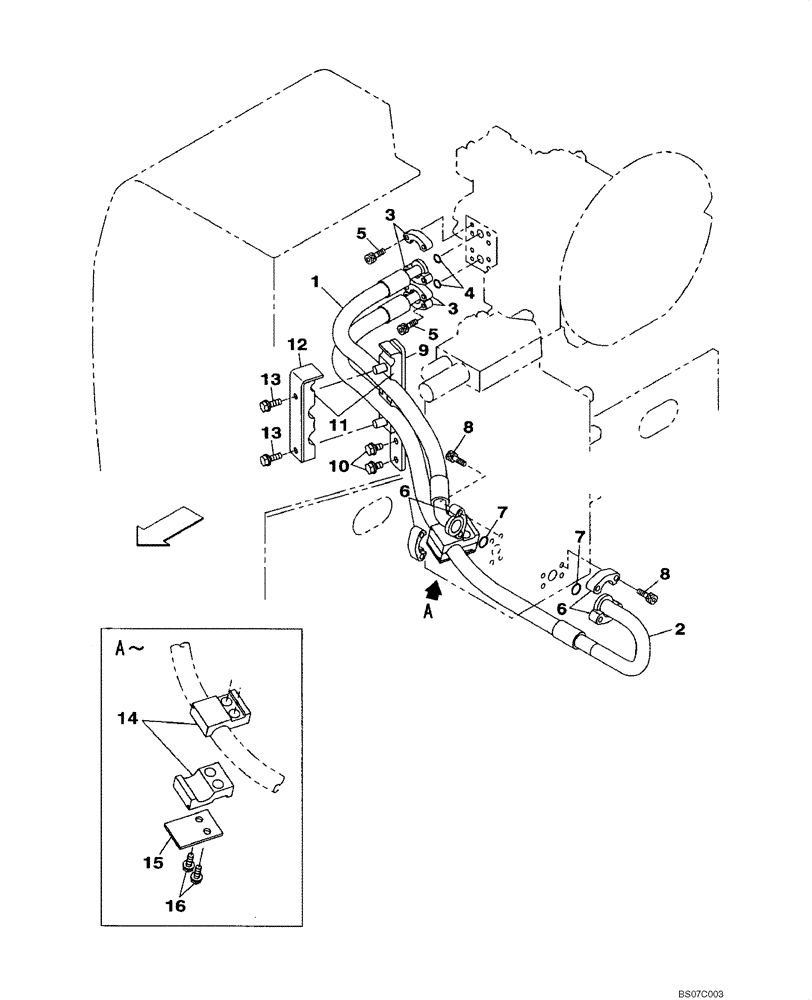 Схема запчастей Case CX210BNLC - (08-06) - HYDRAULICS - CONTROL VALVE SUPPLY (08) - HYDRAULICS