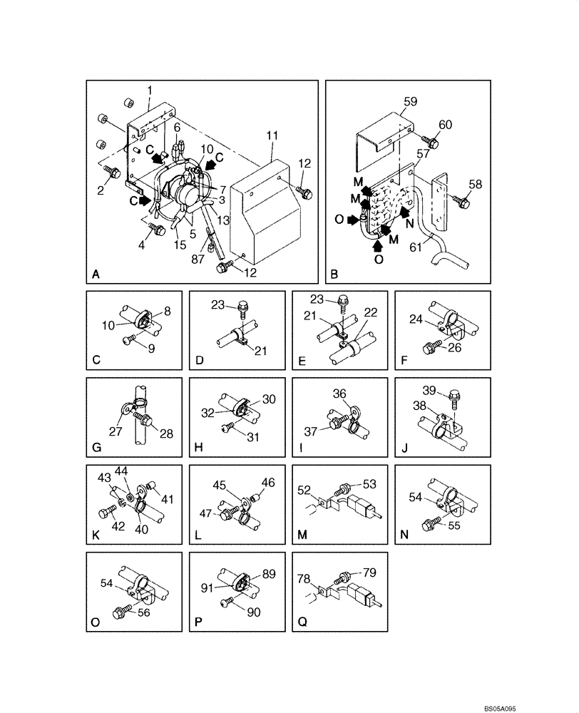 Схема запчастей Case CX225SR - (04-02) - HARNESS, MAIN - CLAMPS AND RETAINERS (04) - ELECTRICAL SYSTEMS