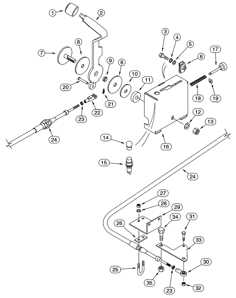 Схема запчастей Case 95XT - (09-23[A]) - LINKAGE, HIGH FLOW, PISTON (N.A. -JAF0311356 / EUROPE -JAF0274359) (09) - CHASSIS/ATTACHMENTS