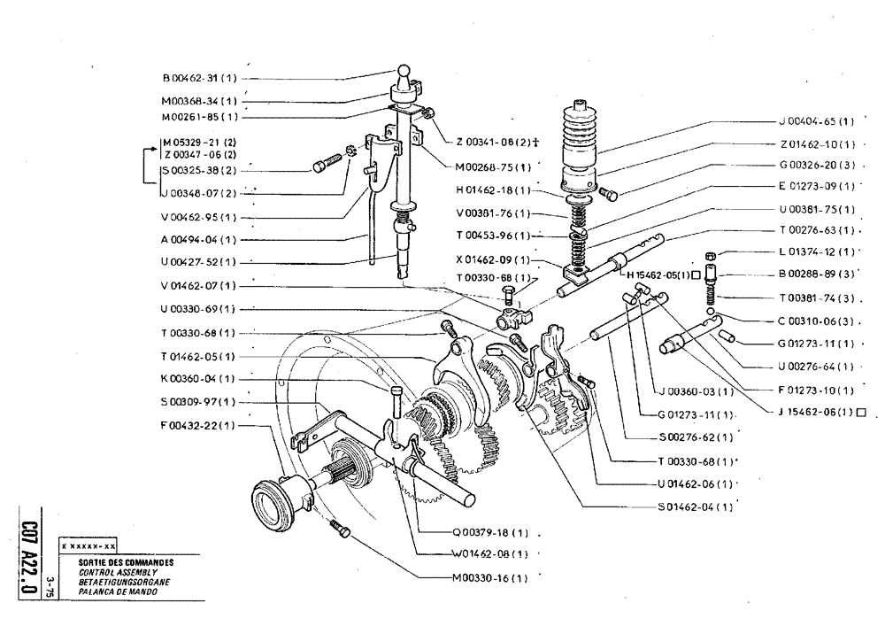 Схема запчастей Case TY45 - (C07 A22.0) - CONTROL ASSEMBLY (03) - TRANSMISSION