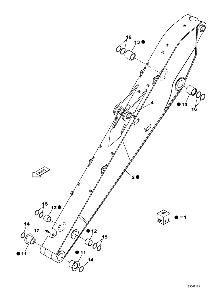 Схема запчастей Case CX800 - (09-206-00[01]) - DIPPER (5.60 M) (09) - CHASSIS