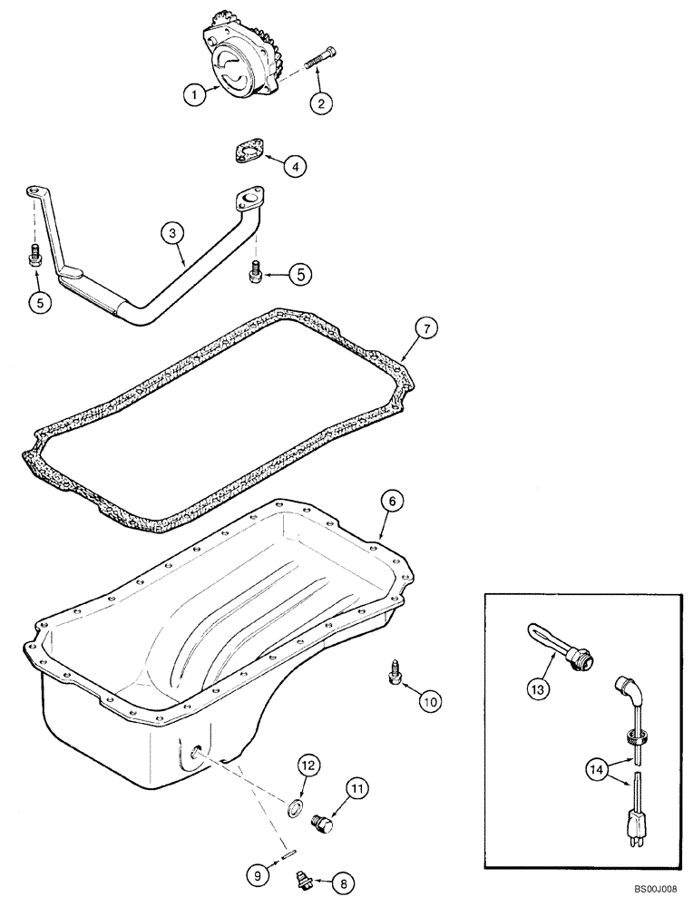 Схема запчастей Case 60XT - (02-17) - OIL PUMP AND OIL PAN (02) - ENGINE