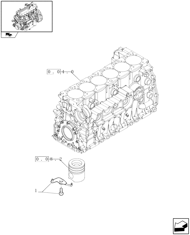 Схема запчастей Case F2CE9684E E015 - (0.04.14) - CYLINDER BARREL LUBRICATION NOZZLE (504129847) 