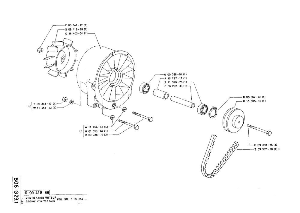 Схема запчастей Case 75C - (B06 G29.1) - ENGINE VENTILATION - F5L 912 : 6 112 254... (01) - ENGINE