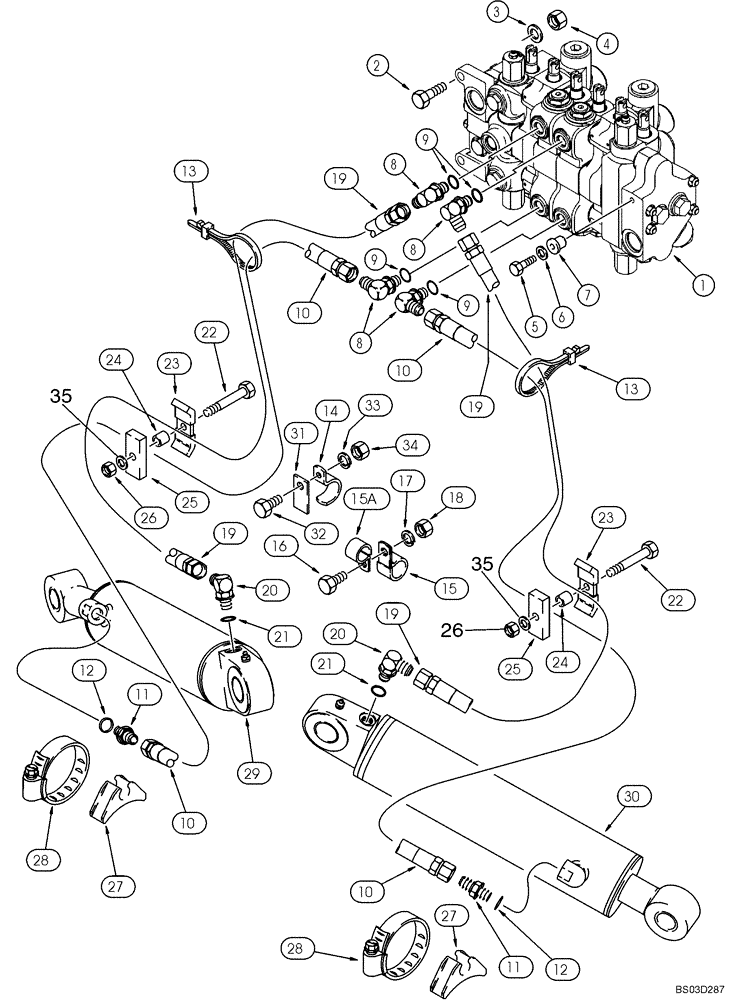 Схема запчастей Case 590SM - (08-08) - HYDRAULICS - CYLINDER, BACKHOE STABILIZER (08) - HYDRAULICS