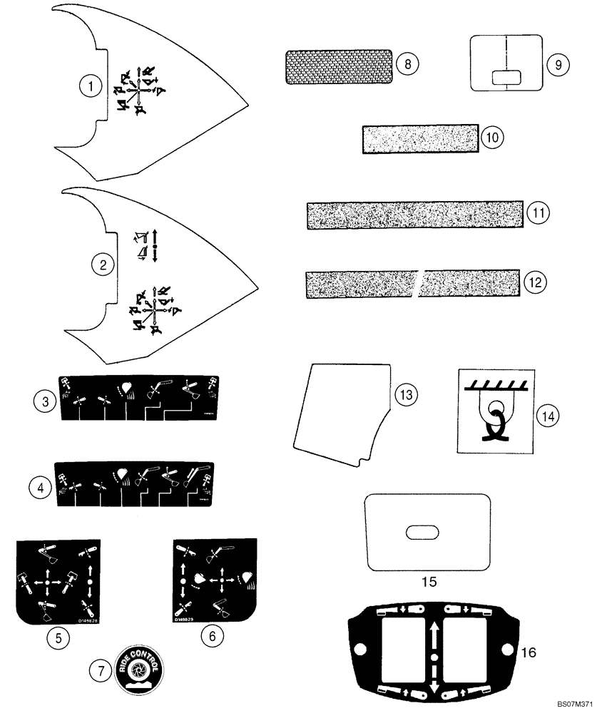 Схема запчастей Case 590SM - (09-72) - DECALS (09) - CHASSIS/ATTACHMENTS