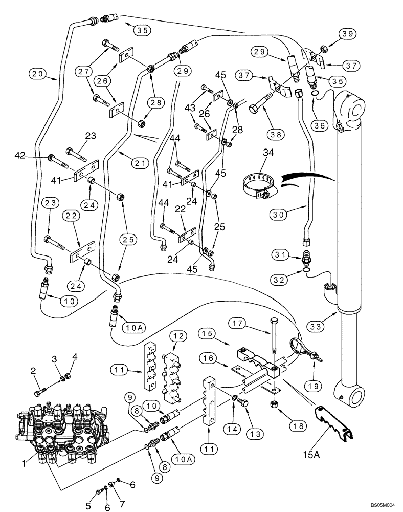 Схема запчастей Case 580SM - (08-12) - HYDRAULICS - CYLINDER, BACKHOE BUCKET (MODELS WITHOUT EXTENDABLE DIPPER) (08) - HYDRAULICS