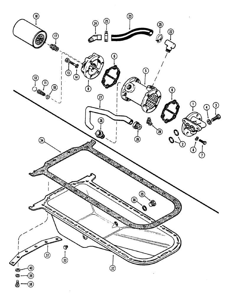 Схема запчастей Case 475 - (026) - OIL FILTER AND HEAT EXCHANGER, (301B) DIESEL ENGINE (10) - ENGINE