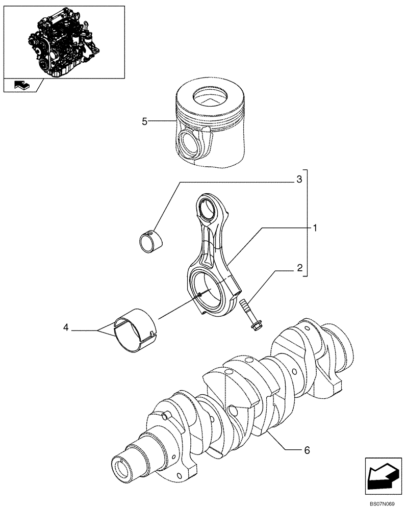 Схема запчастей Case 420 - (02-23) - CONNECTING ROD (87546691) (02) - ENGINE