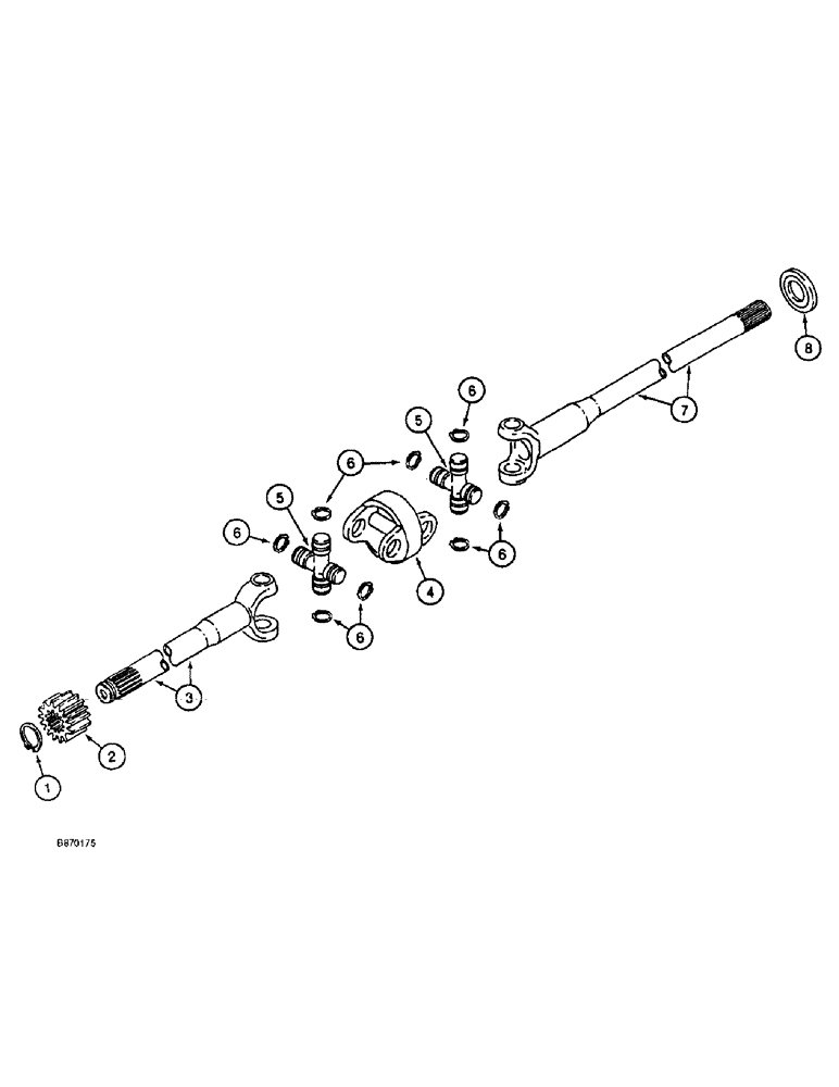 Схема запчастей Case 860 - (6-62) - FRONT AND REAR AXLE ASSEMBLIES - AXLE SHAFTS, AXLES W/O HYDRAULIC LOCKING DIFFERENTIAL (06) - POWER TRAIN