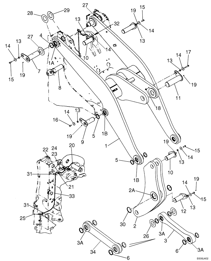 Схема запчастей Case 821E - (09-04) - FRAME - LOADER LIFT (Z BAR LOADER) (09) - CHASSIS