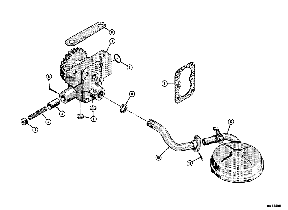 Схема запчастей Case 310E - (008) - ENGINE OIL PUMP - GAS AND DIESEL (01) - ENGINE