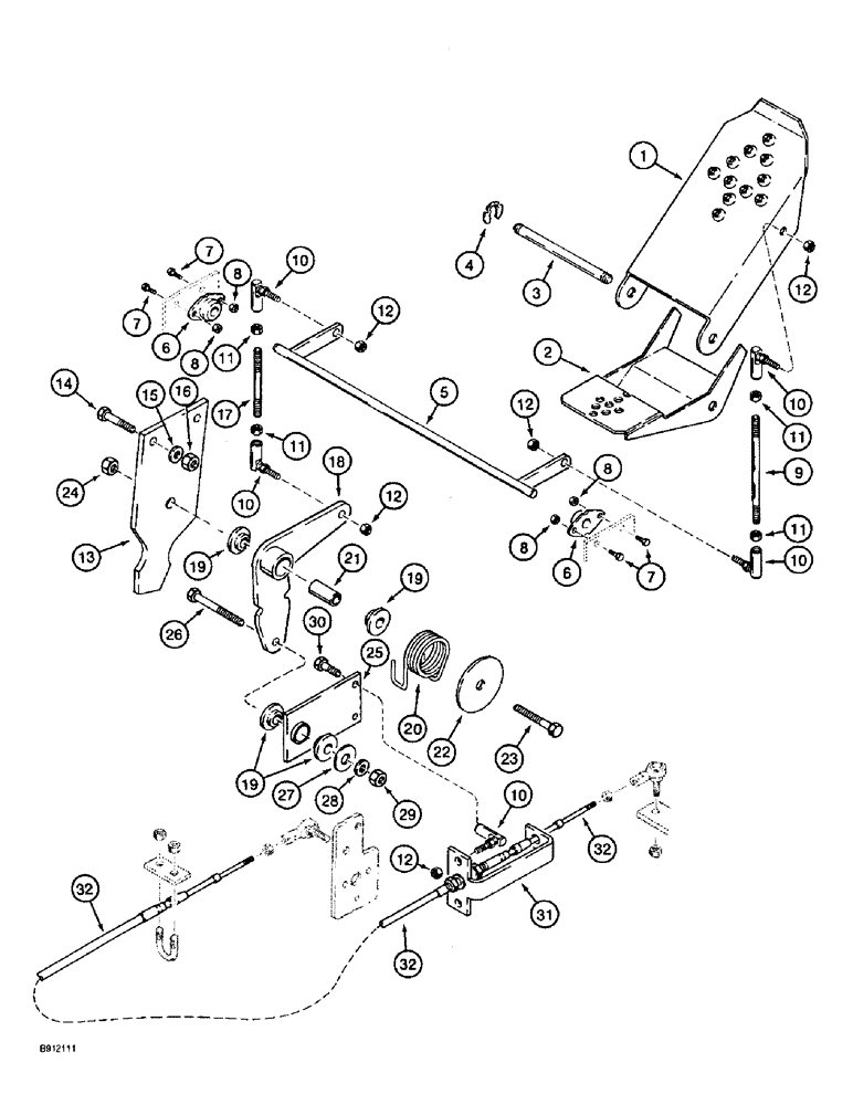 Схема запчастей Case 860 - (6-04) - GROUND DRIVE CONTROLS - PEDALS (06) - POWER TRAIN