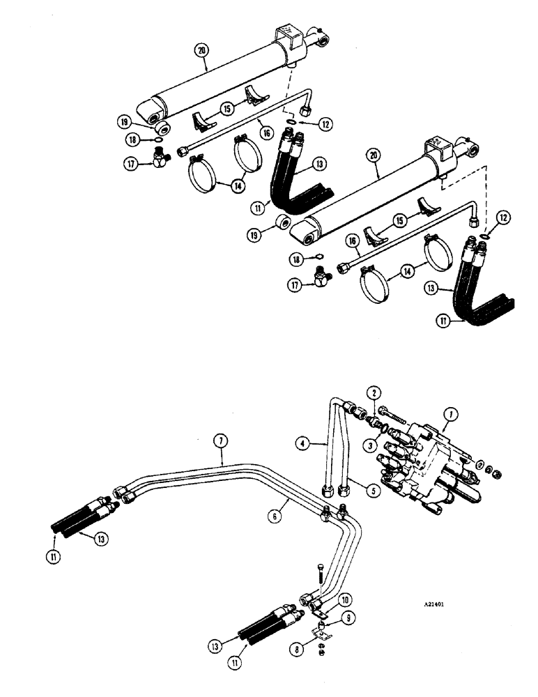 Схема запчастей Case W7E - (206) - LOADER HYDRAULICS, LIFT CYLINDER (08) - HYDRAULICS