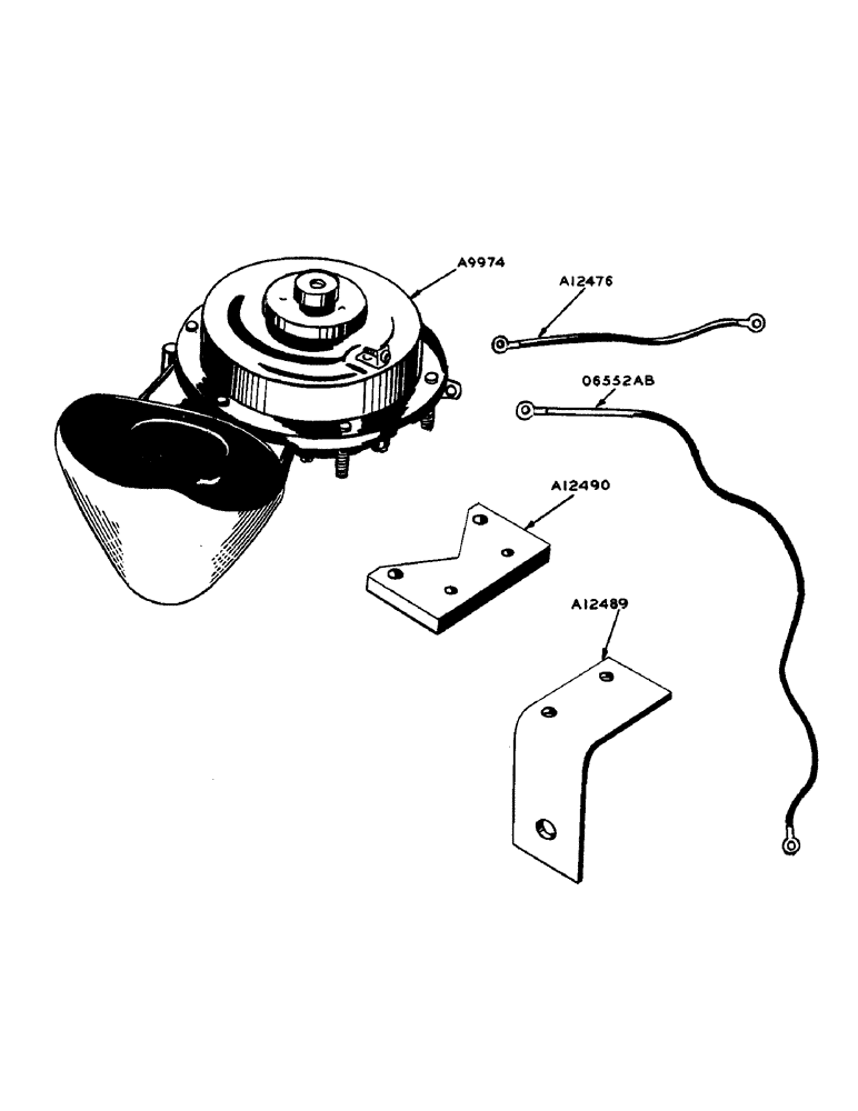 Схема запчастей Case W9 - (064) - HORN AND MOUNTING BRACKET (04) - ELECTRICAL SYSTEMS