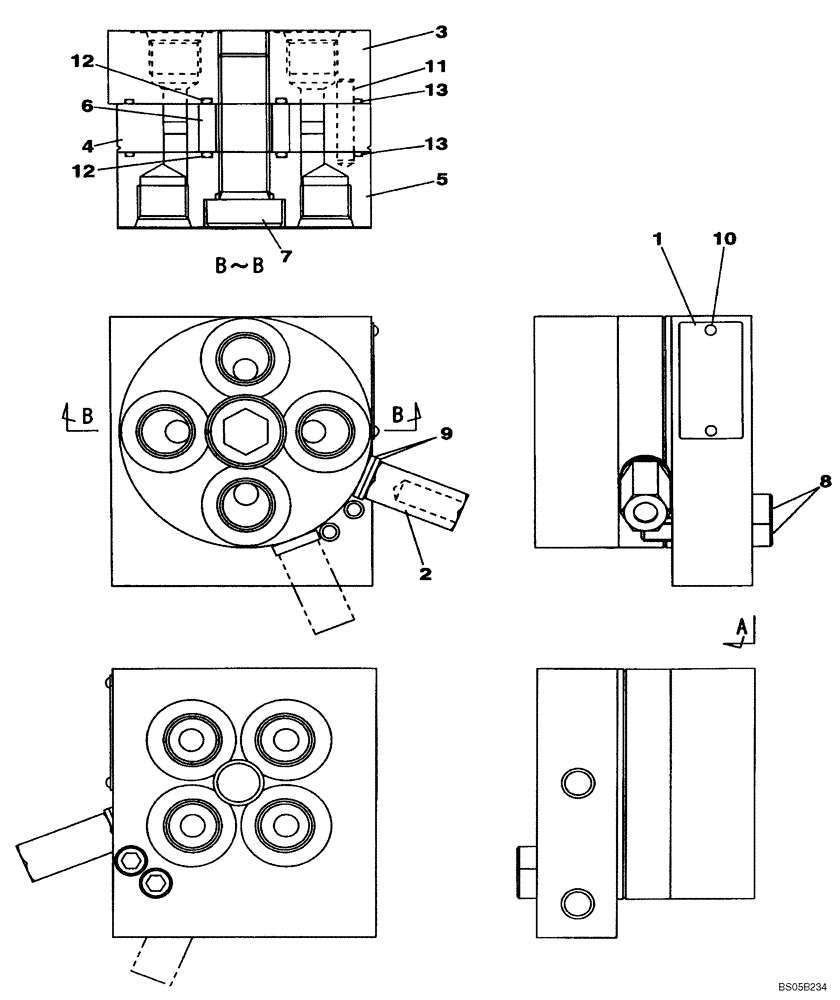 Схема запчастей Case CX225SR - (08-63) - VALVE ASSY - PILOT CONTROL LINES (08) - HYDRAULICS